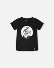 Load image into Gallery viewer, Deux Par Deux Organic Cotton Tee with Glow in the Dark Dinosaur Print: Size 2 to 8 Years
