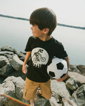 Load image into Gallery viewer, Deux Par Deux Organic Cotton Tee with Glow in the Dark Dinosaur Print: Size 2 to 8 Years

