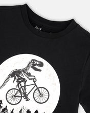 Load image into Gallery viewer, Deux Par Deux Organic Cotton Tee with Glow in the Dark Dinosaur Print: Size 2 to 8 Years
