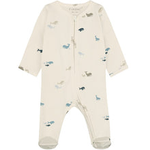 Load image into Gallery viewer, Fixoni Organic Cotton Long Sleeved Sleeper Whale Friends Print: Size 0M to 9M
