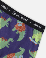 Load image into Gallery viewer, Deux par Deux Boxer Briefs Underwear “Dino Skateboarding” Print: Size 2/3 to 11/12
