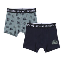 Load image into Gallery viewer, Nano Boys Boxer Brief Tractor/Black/Green Print 2 Pack : Sizes 2/3 to 10/12
