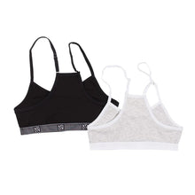 Load image into Gallery viewer, Nano Girls 2 Pack Bralette Grey/Black: Size 8/10 to 14/16
