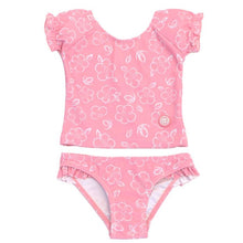 Load image into Gallery viewer, Calikids 2 Piece Swimsuit in Pink Floral Print: Size 12/24M to 6/7 Years
