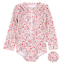Load image into Gallery viewer, Nano Tiny Florals Print One Piece Rashguard Swimsuit: Size 6M to 8 Years
