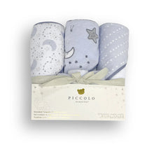 Load image into Gallery viewer, Piccolo 6 Pack Towel and Washcloths Set in Blue: Size 28 x 28, 9 x 9
