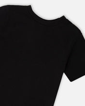 Load image into Gallery viewer, Deux Par Deux Organic Cotton Short Sleeve Tee in Black: Size 2 to 12 Years
