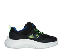 Load image into Gallery viewer, Skechers “Dynamic”Swift Machine Washable Sneakers in Black /Blue/Lime: Size 10.5 to 5
