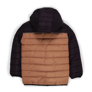 Nano Hooded Puffer Jacket in Taupe/Black : Size 2 to 14