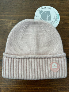 Baby’s First Beanie Hat in Rose: Preemie to 6M