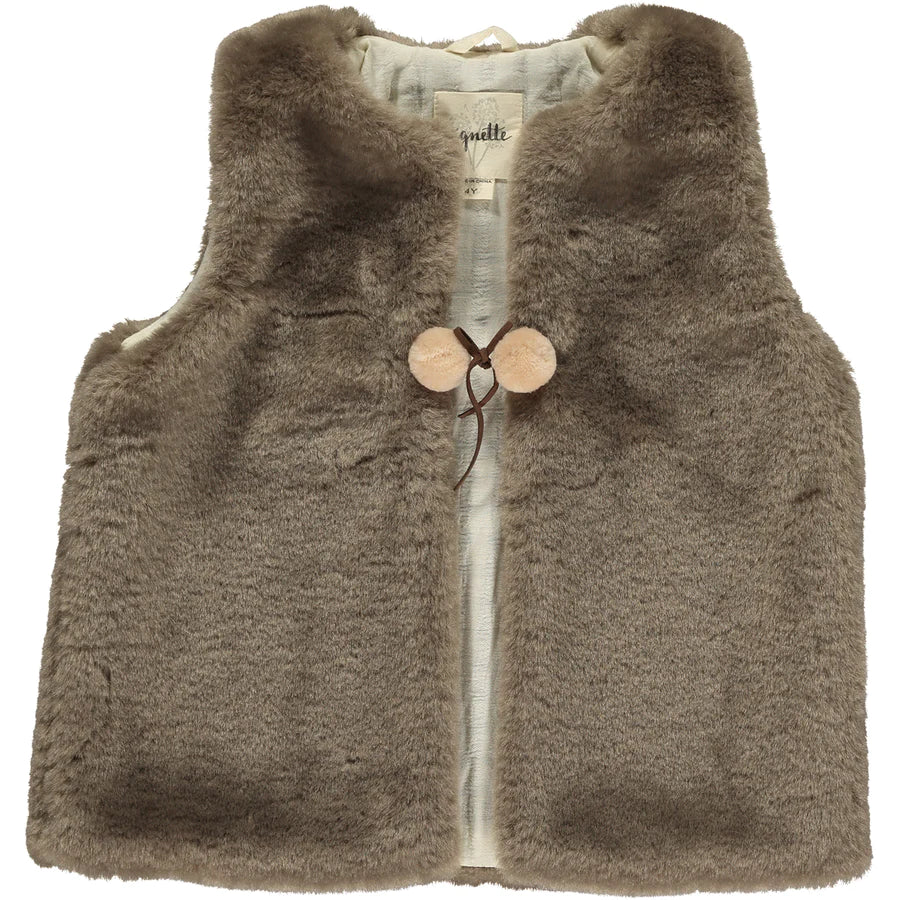 Vignette Girls “Mae” Faux Fur Vest : Size 2 to 12