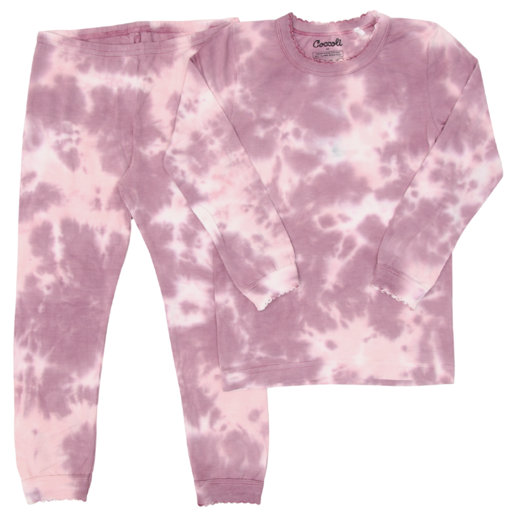 Coccoli Tie Dye Pajamas in Lavender: Sizes 2 to 14