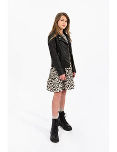 Mini Molly Girls Black Leather Jacket Size 8 to 16y