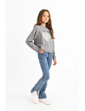 Load image into Gallery viewer, Mini Molly Girls Ash Grey Heart Sweater Size 8 to 16y
