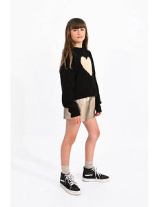 Mini Molly Girls Black Heart Sweater Size 8 to 16y