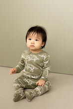 Load image into Gallery viewer, Coccoli Modal Cotton Footed Sleeper in Dinosaur Print: Size 1M to 12M
