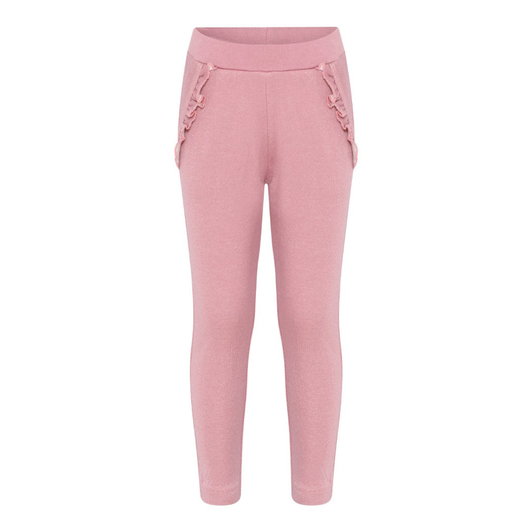 Minymo Joggers with Ruffle Detail in Pink Sparkle: Size 3 to 7 Years