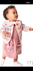 MID Girls Tulip Sweater in Baby Pink: Size 3 Month - 7 Years