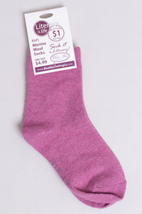 Blue Sky Clothing Merino Wool Socks in Dusty Rose: Size 3T-7