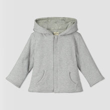 Load image into Gallery viewer, Ettie &amp; H “Austell” Zip Hooded Cotton Coat in Grey Jersey: Size NB to 7 Years
