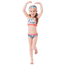 Load image into Gallery viewer, Nano Girl Tropical Floral in Coral 2 Piece Swimsuit: Size 4 to 14 Years
