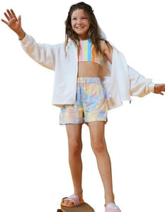 Roxy Girl White Tropical Zip-up: size 8-14
