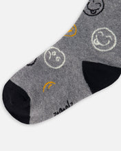 Load image into Gallery viewer, Deux Par Deux Heather Grey Emoji Socks : Size 3-12
