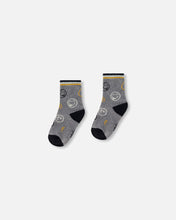 Load image into Gallery viewer, Deux Par Deux Heather Grey Emoji Socks : Size 3-12
