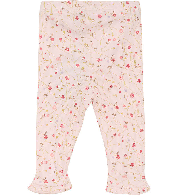 Minymo Baby Girls Pink Floral Leggings: Size 0M to 12M