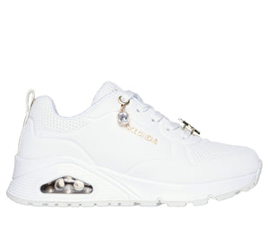 Skechers “Trendy Jewels” White/Gold Sneakers: Size 11 to 5