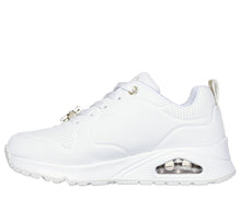 Load image into Gallery viewer, Skechers “Trendy Jewels” White/Gold Sneakers: Size 11 to 5
