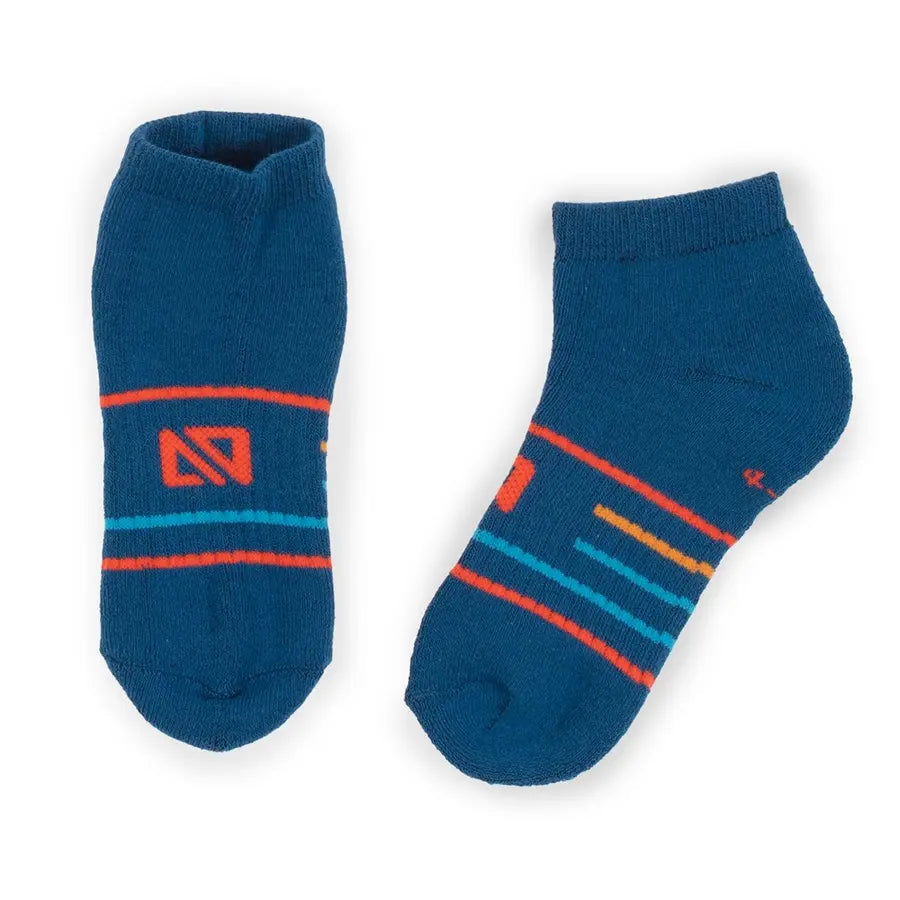 Nano Athletic Ankle Socks Blue/Multi Stripes : Size 4/6 to 7/8