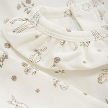 Load image into Gallery viewer, Fixoni Baby Organic Cotton Long Sleeved Onesie with Fawn/Bunny Print: Sizes: Preemie to 24M
