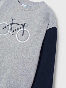 Mayoral Long Sleeved Bicycle Graphic Tee: Size 3 to 9 Years