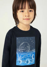 Load image into Gallery viewer, Mayoral Long Sleeved Jeep/Moon Graphic Tee *Glow in the Dark*: Size 3 to 9 Years
