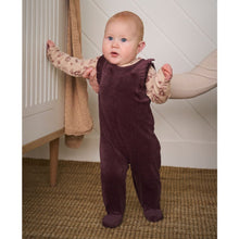 Load image into Gallery viewer, Fixoni Baby Organic Cotton Velour Overall Outfit Set in Violet: Sizes: Preemie to 9M
