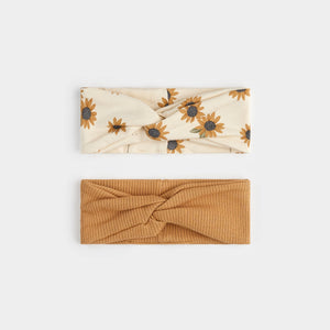 Petit Lem Baby 2 Pack Headbands Sunflowers Print: Size NB/6M to 12/24M