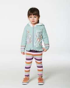 Deux Par Deux Hooded Soft Knit Cardigan: Sizes 2 to 8 Years