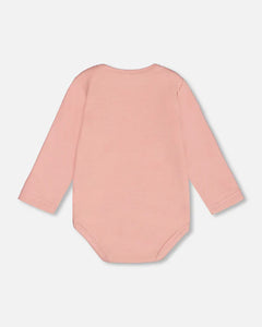 Deux Par Deux Organic Cotton Onesie in Peach: Sizes 3M to 24M