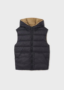 Nukutavake Boys Black Reversible Puffer Vest: Size 8 to 18 Years