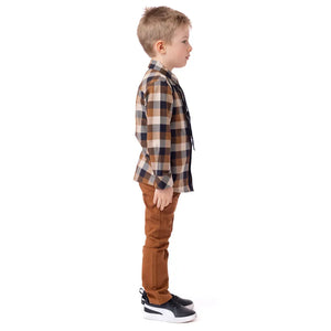 Nano Boy Twill Pants in Cocoa Brown: Size 2 to 14