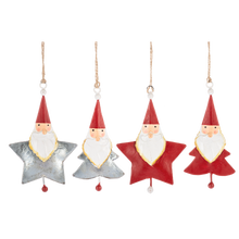 Load image into Gallery viewer, Ganz Santa Shapes Metal Ornaments: 4 Styles

