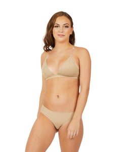 Capezio Deep Neck Clear Back Bra