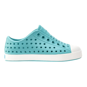 Native Jefferson Shoes in Pool Blue/Shell White: Size C2 to J6