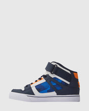 Load image into Gallery viewer, DC Pure High Top EV High Top Sneakers in Shady Blue/Orange: Size 10 to 7
