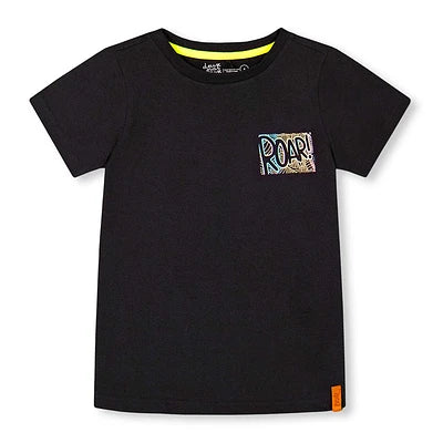 Deux Par Deux “Roar” Dino Graphic Short Sleeved Tee: Size 2 to 10