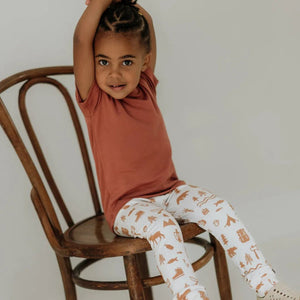 Little & Lively “Adventure” Printed Bamboo Cotton Leggings MADE IN CANADA: Size 0/3M to 6T