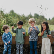 Load image into Gallery viewer, Little &amp; Lively “Fossil” Printed Bamboo Cotton Leggings MADE IN CANADA: Size 0/3M to 6T
