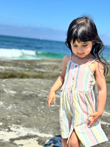Vignette “Brooklyn” Dress in Aqua Pink Stripe: Size 2 to 10