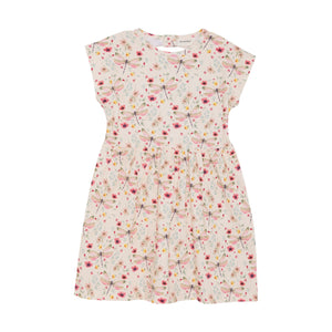 Minymo Organic Bamboo Cotton Dragonfly Print Dress on White: Size 24M to 8
